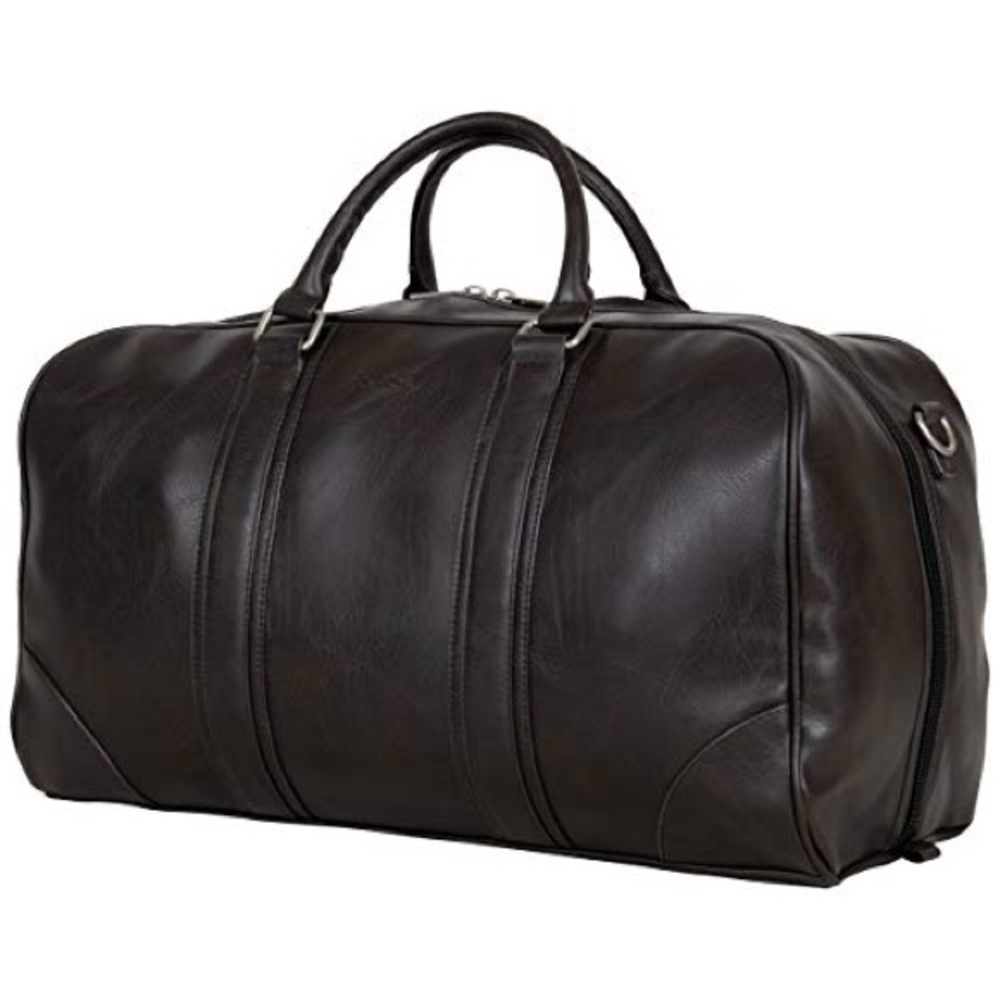 Ben Sherman 20" Travel Duffel Vegan Leather Weekender Dark Brown